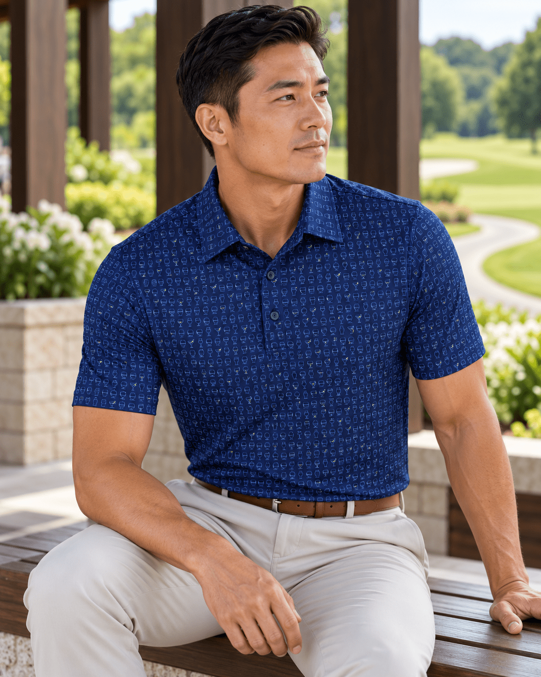 Olives Anyone Performance Golf Polo - F/X Fusion - Golf Polo - #color_Navy