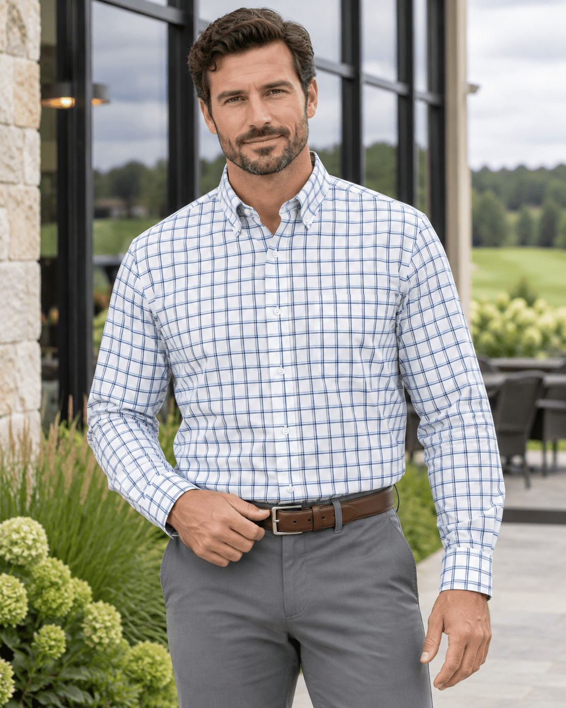 Dorchester Performance Button-Down - F/X Fusion - Golf Button-Down - #color_White