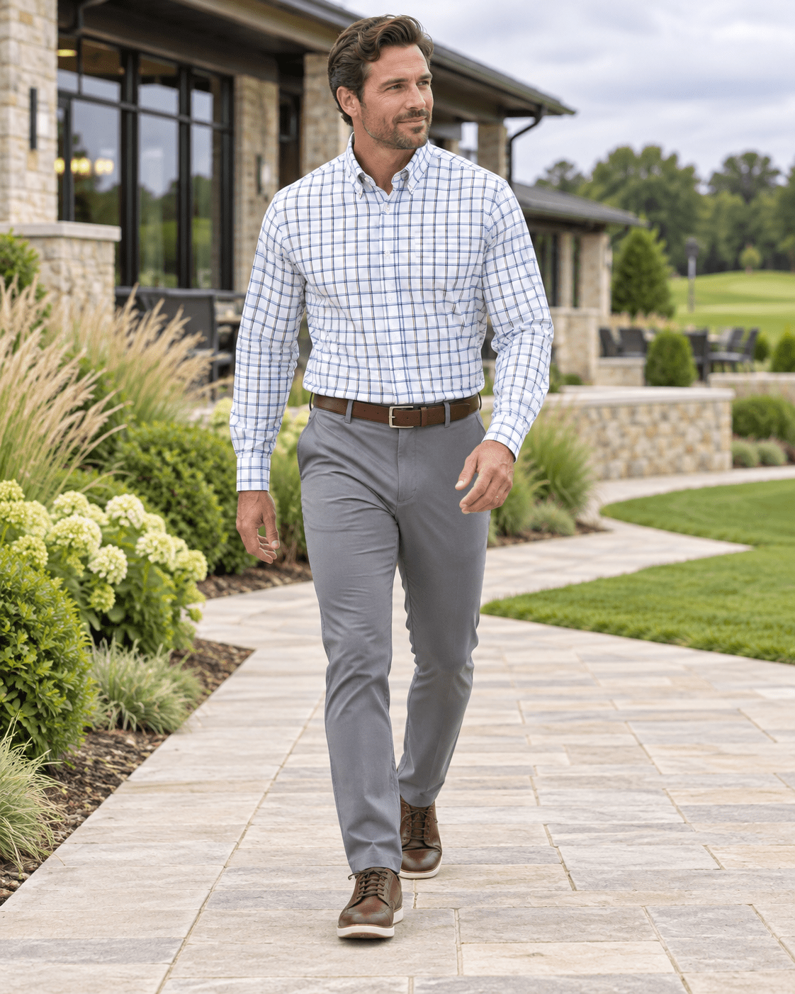 Dorchester Performance Button-Down - F/X Fusion - Golf Button-Down - #color_White