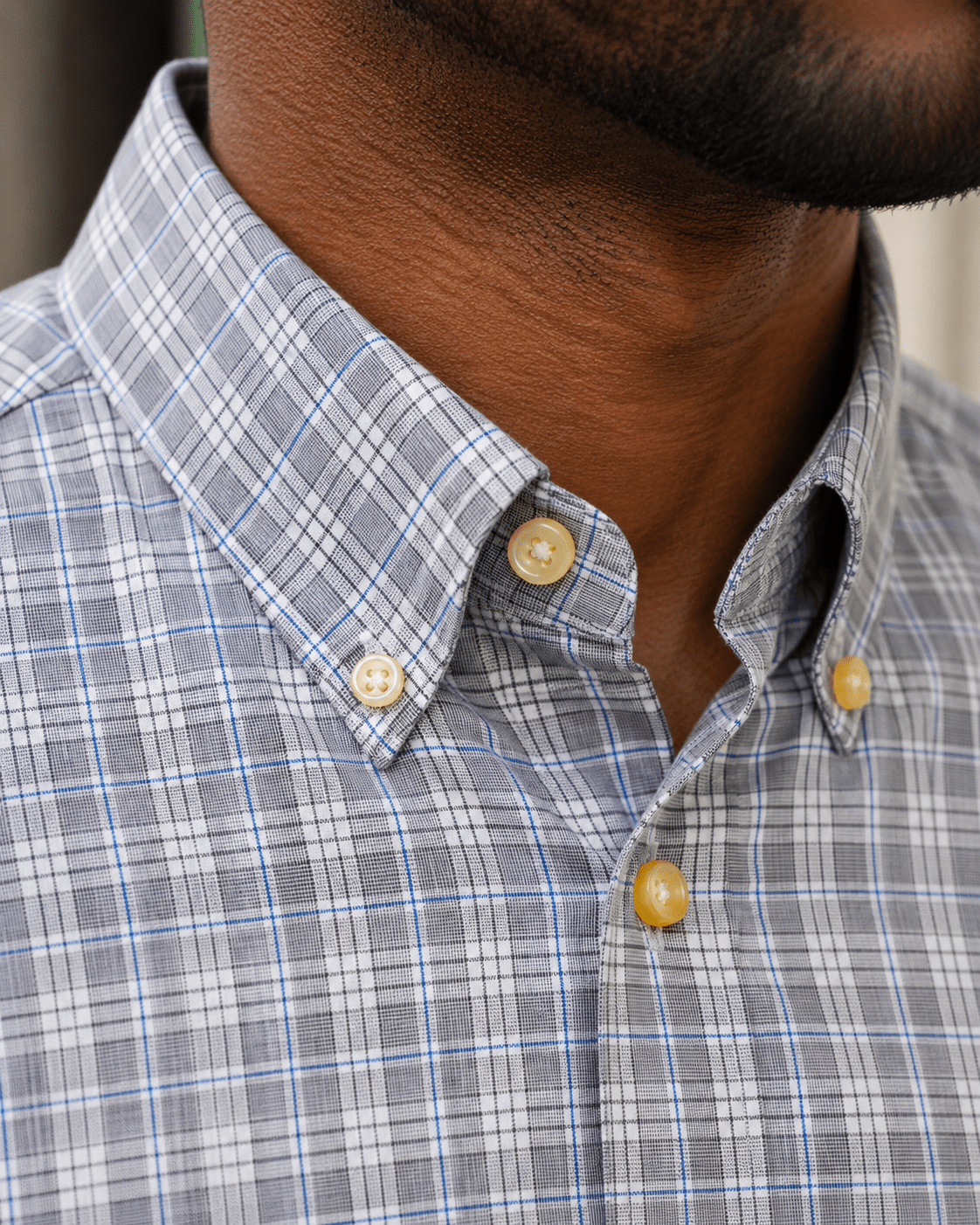 Mini Check Wrinkle Free Button-Down Shirt - F/X Fusion - Button-Down Dress Shirt - #color_Tan/Blue