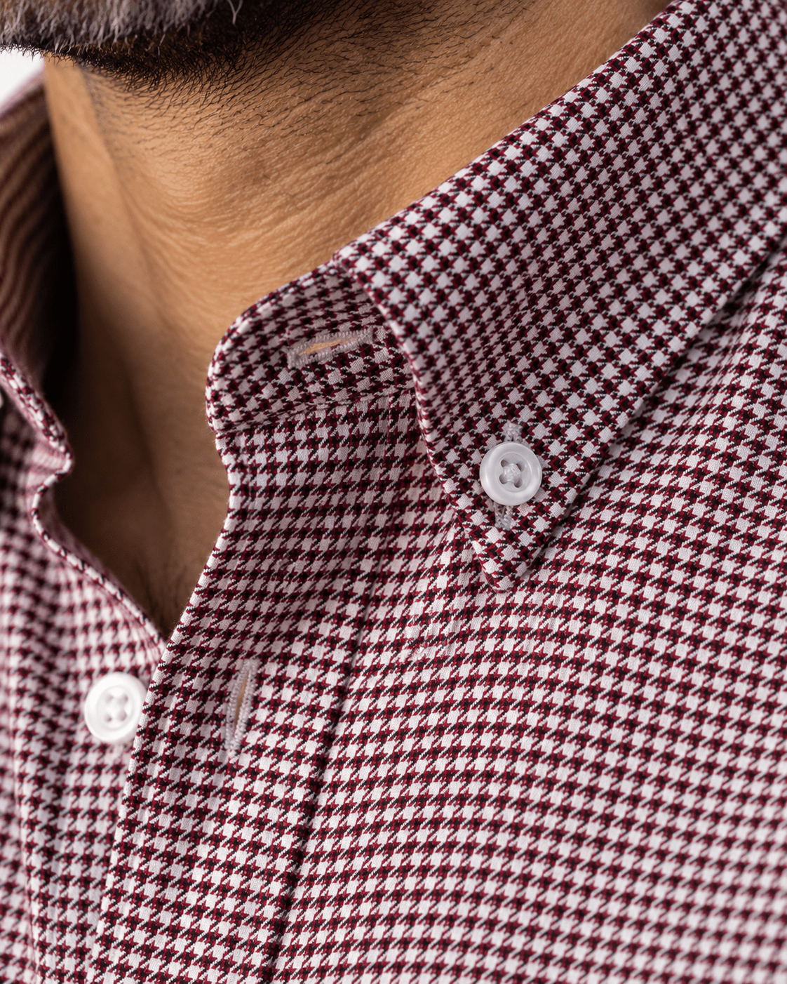 Houndstooth Button-Down Shirt - F/X Fusion - Button-Down Dress Shirt - #color_Crimson