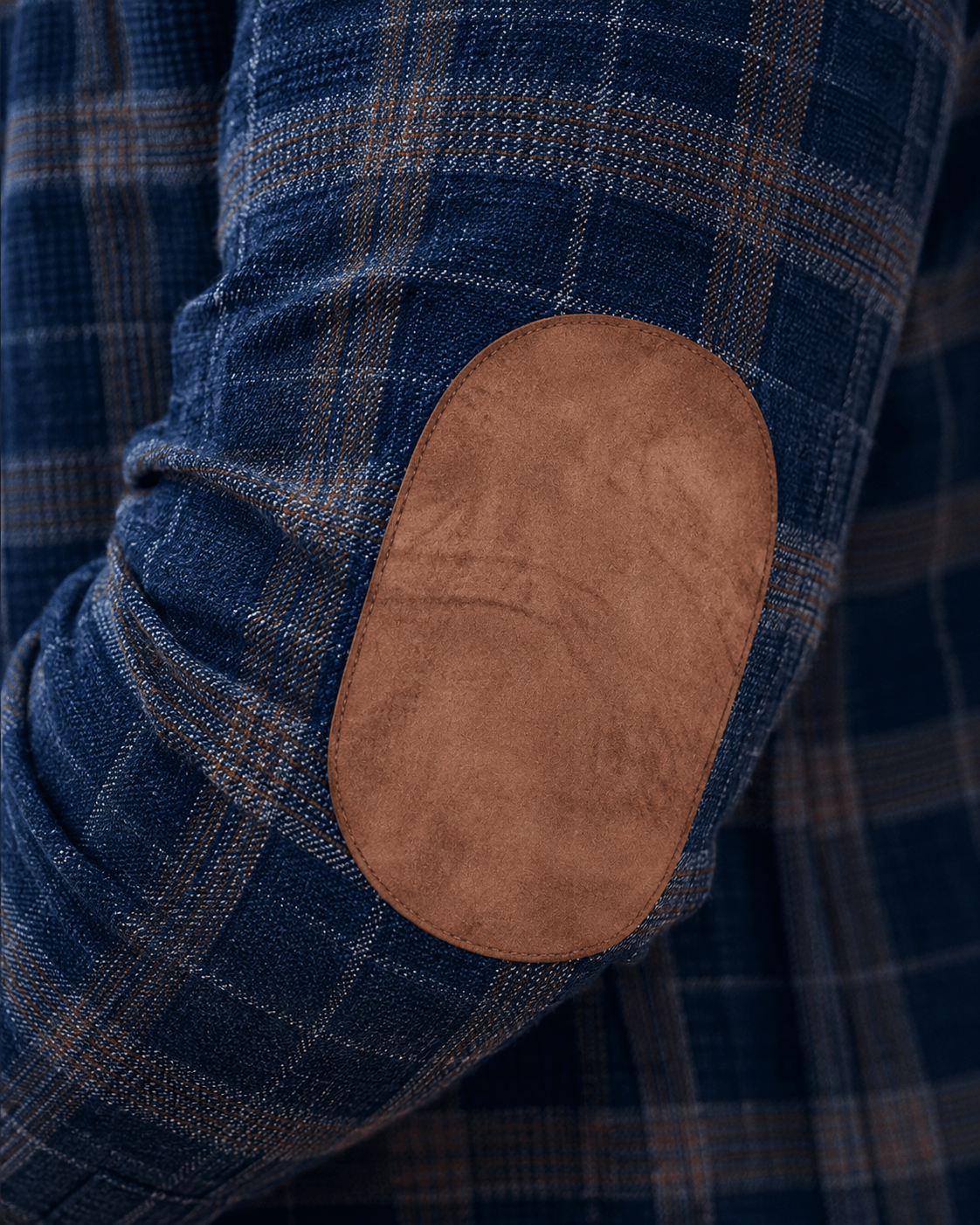Textured Plaid Button-Up Shirt - F/X Fusion - Overshirt Button-Up - #color_Navy
