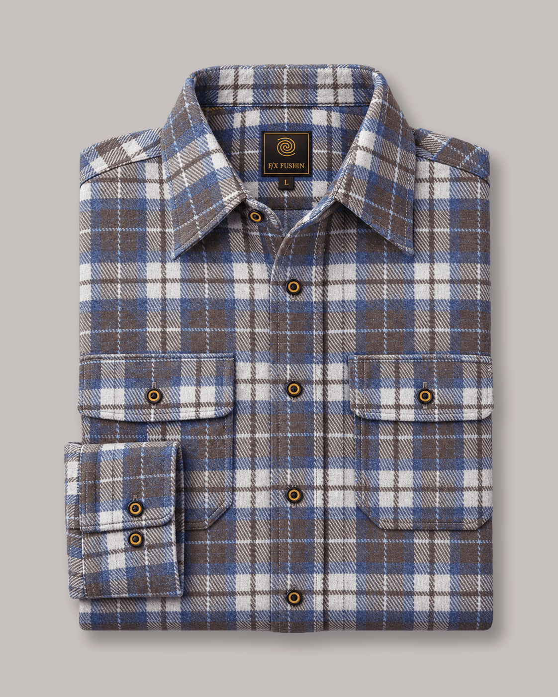 Stretch Plaid Flannel Shirt - F/X Fusion - Flannel Shirt - #color_Blue multi