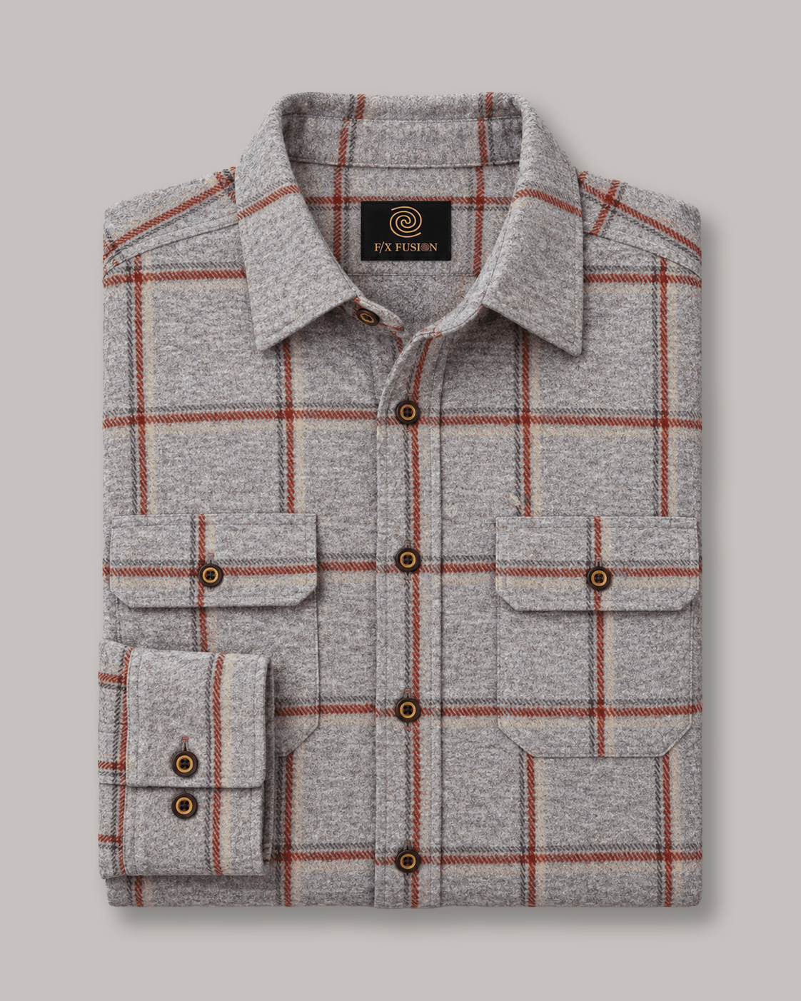 Stretch Plaid Flannel Shirt - F/X Fusion - Flannel Shirt - #color_Sienna multi