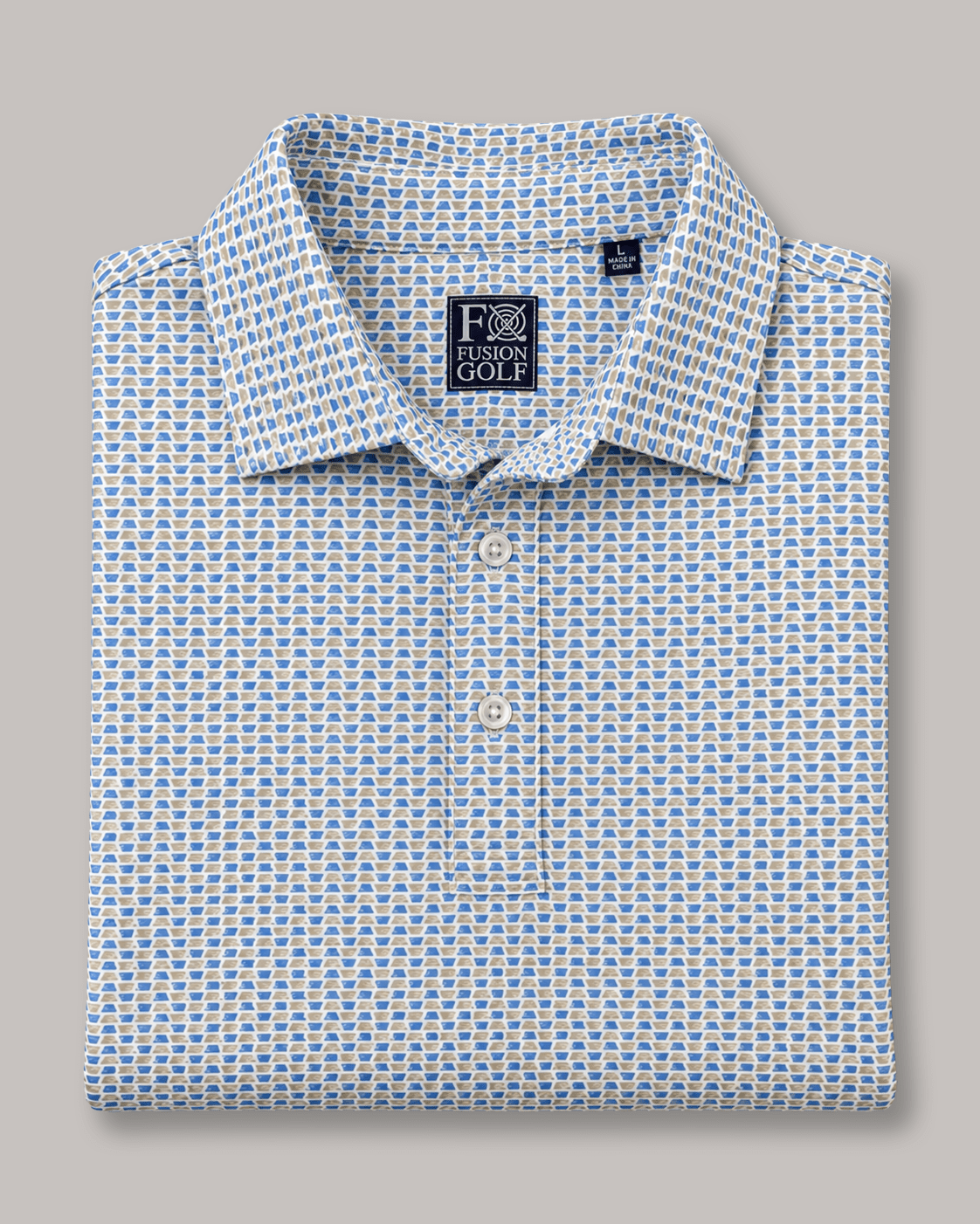 Heather Geo Performance Golf Polo - F/X Fusion - Golf Polo - #color_Blue