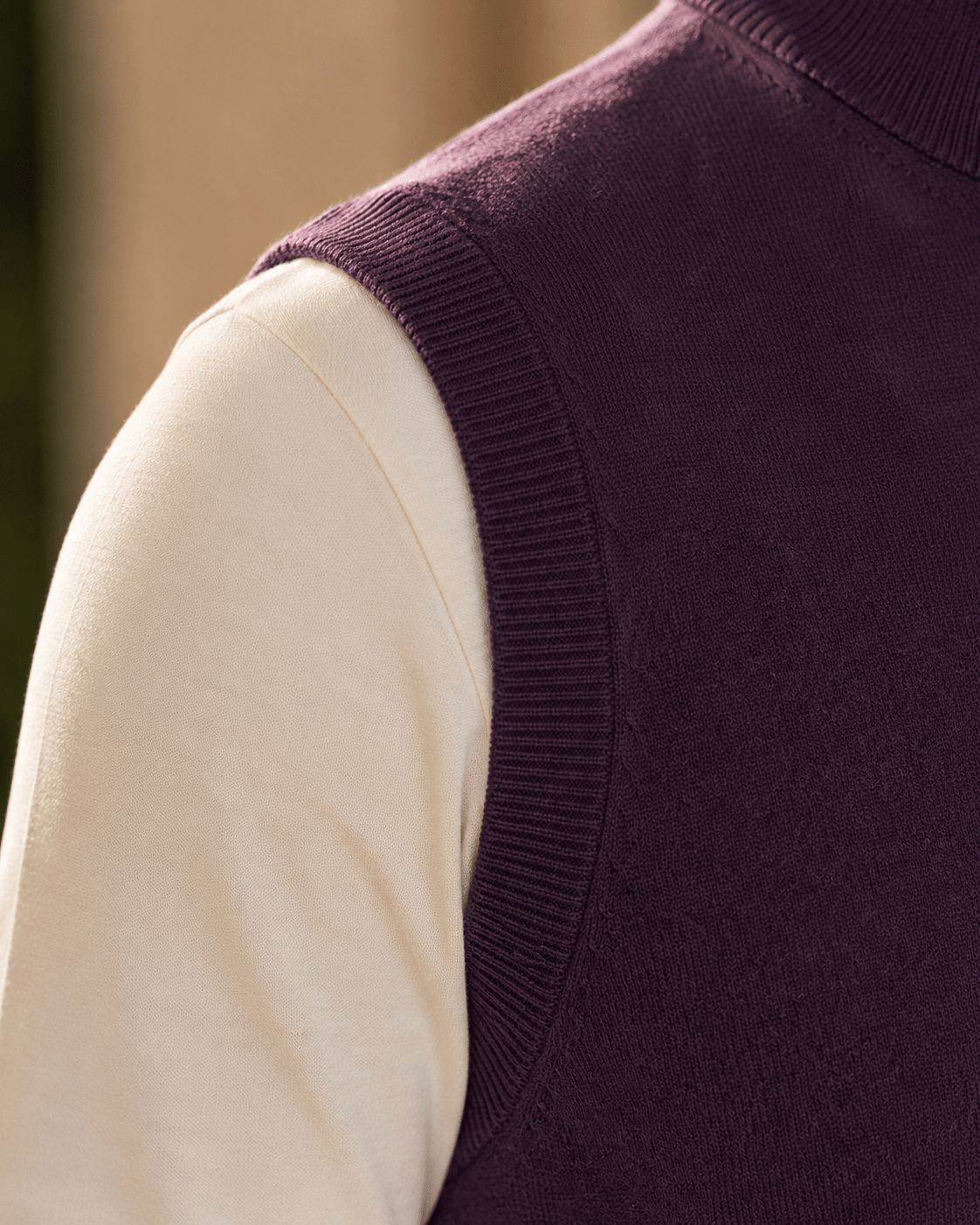 Cotton-Blend Quarter-Zip Vest - F/X Fusion - Quarter-Zip Vest - #color_Grape