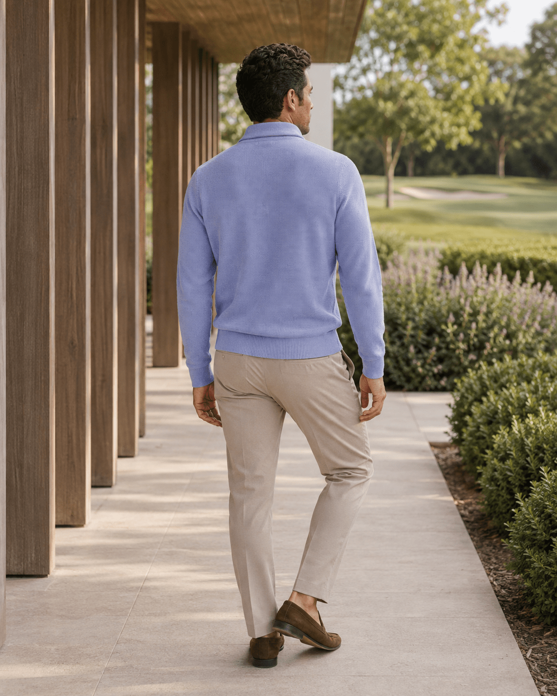 Sandwashed Thermal Quarter-Zip Sweater - F/X Fusion - Quarter-Zip Sweater - #color_Infinity