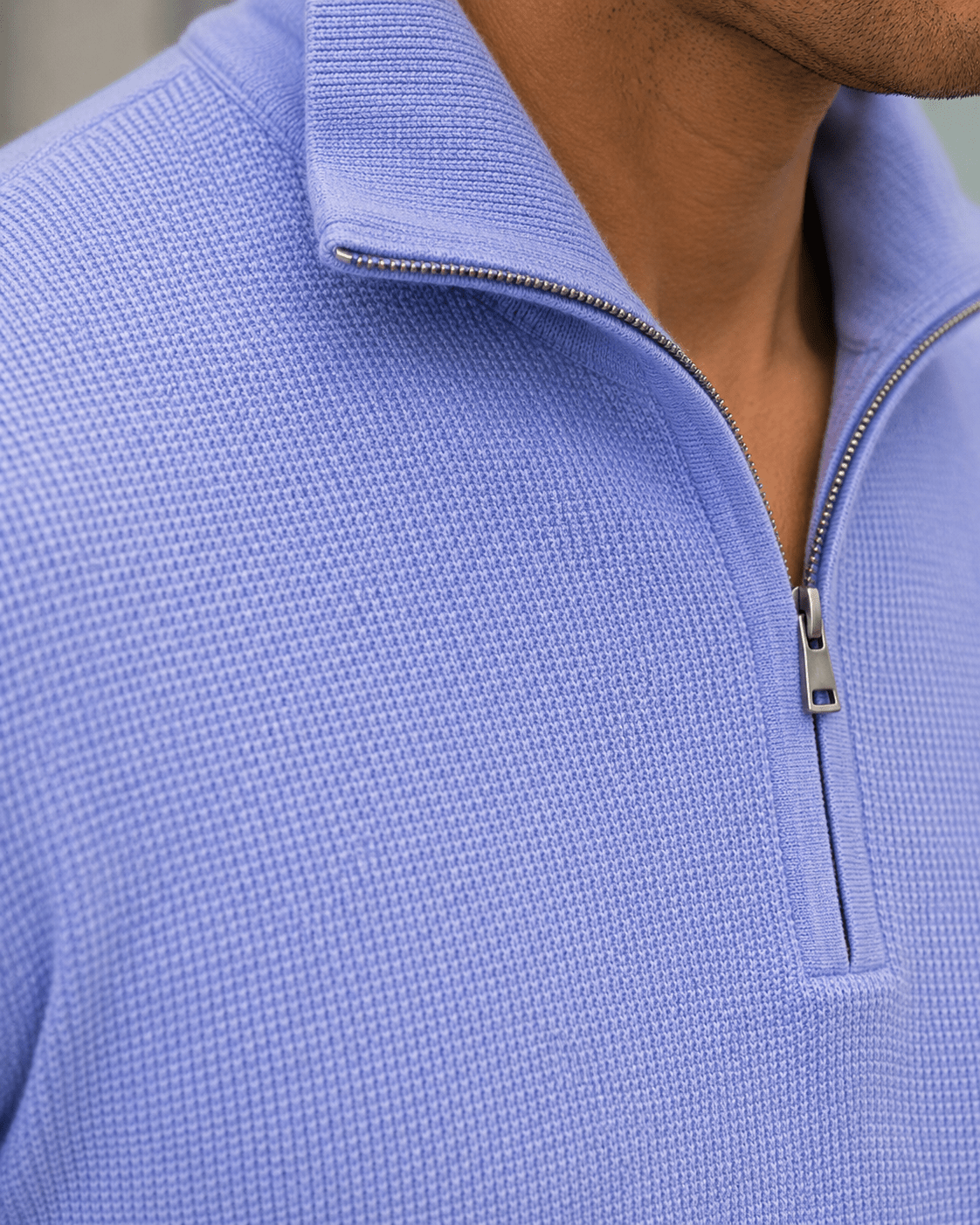 Sandwashed Thermal Quarter-Zip Sweater - F/X Fusion - Quarter-Zip Sweater - #color_Infinity