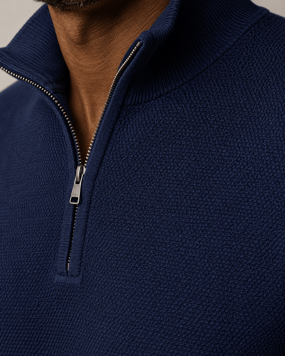 Sandwashed Thermal Quarter-Zip Sweater - F/X Fusion - Quarter-Zip Sweater - #color_Midnight