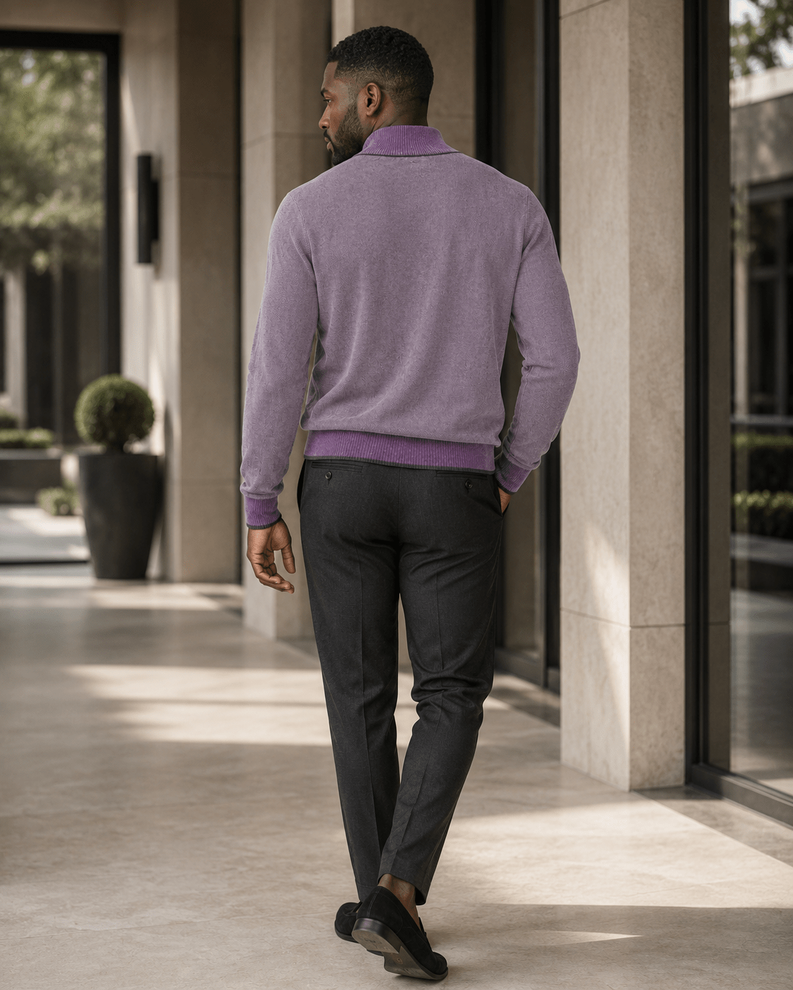 Birdseye Quarter-Zip Sweater - F/X Fusion - Quarter-Zip Sweater - #color_Mulberry
