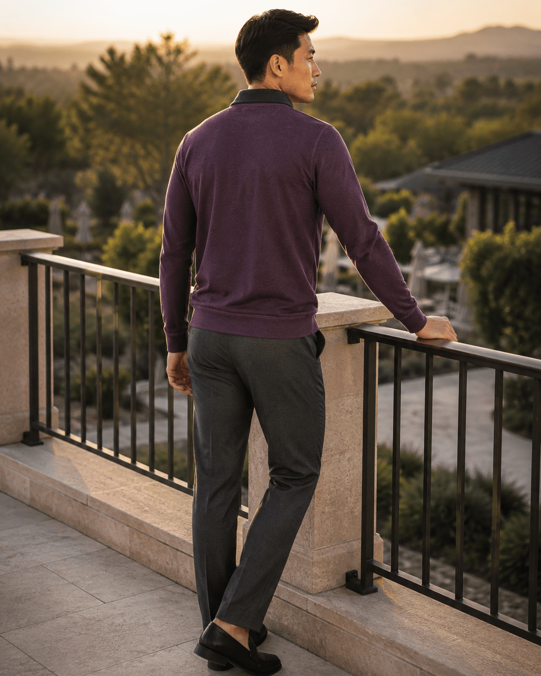 Reversible Quarter-Zip Sweater - F/X Fusion - Quarter-Zip Sweater - #color_Mulberry