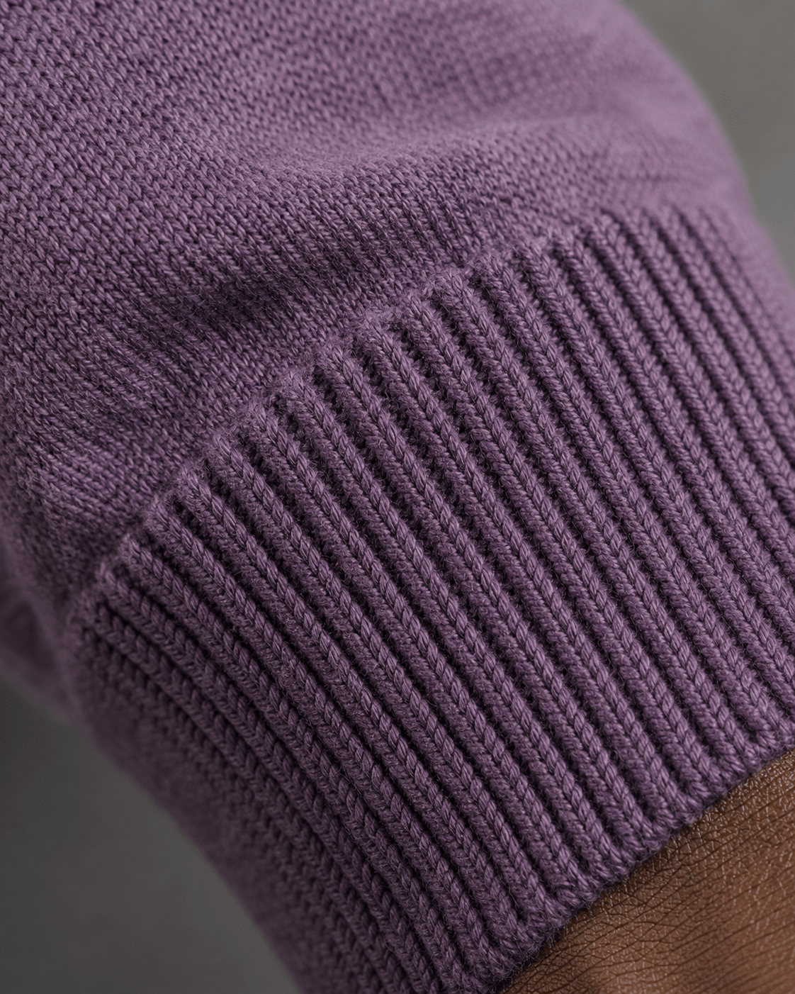 Cotton-Blend Mock Neck Sweater - F/X Fusion - Mock Neck Sweater - #color_Mulberry Heather
