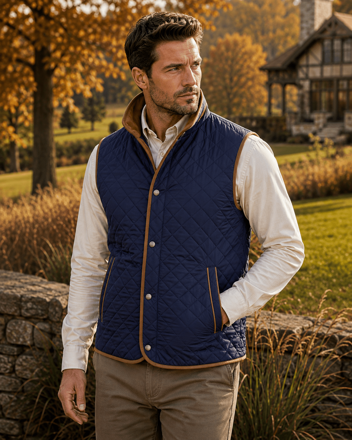 Upland Quilted Field Vest - F/X Fusion - Vest - #color_Navy