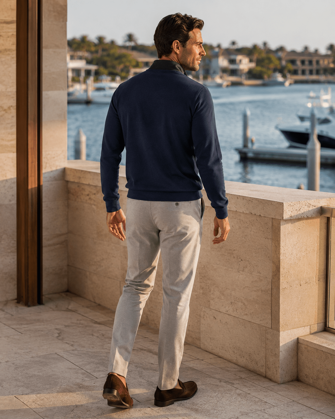 Reversible Quarter-Zip Sweater - F/X Fusion - Quarter-Zip Sweater - #color_Navy