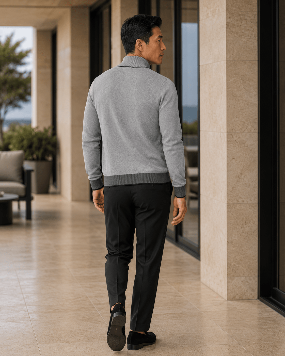 Birdseye Quarter-Zip Sweater - F/X Fusion - Quarter-Zip Sweater - #color_Platinum