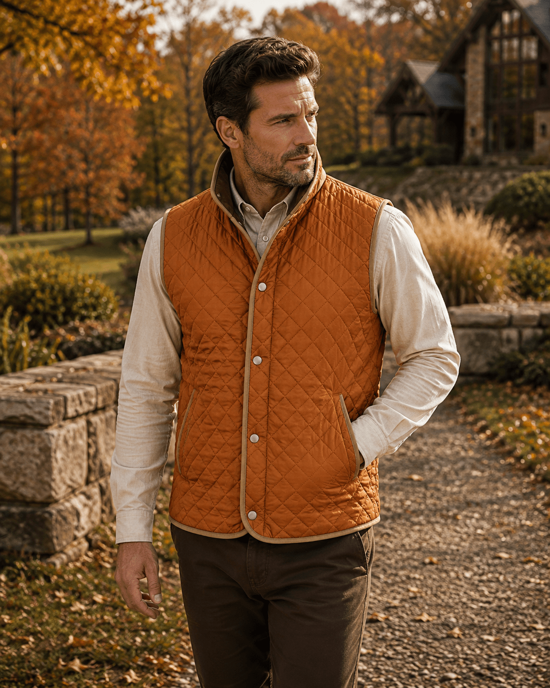 Upland Quilted Field Vest - F/X Fusion - Vest - #color_Saddle