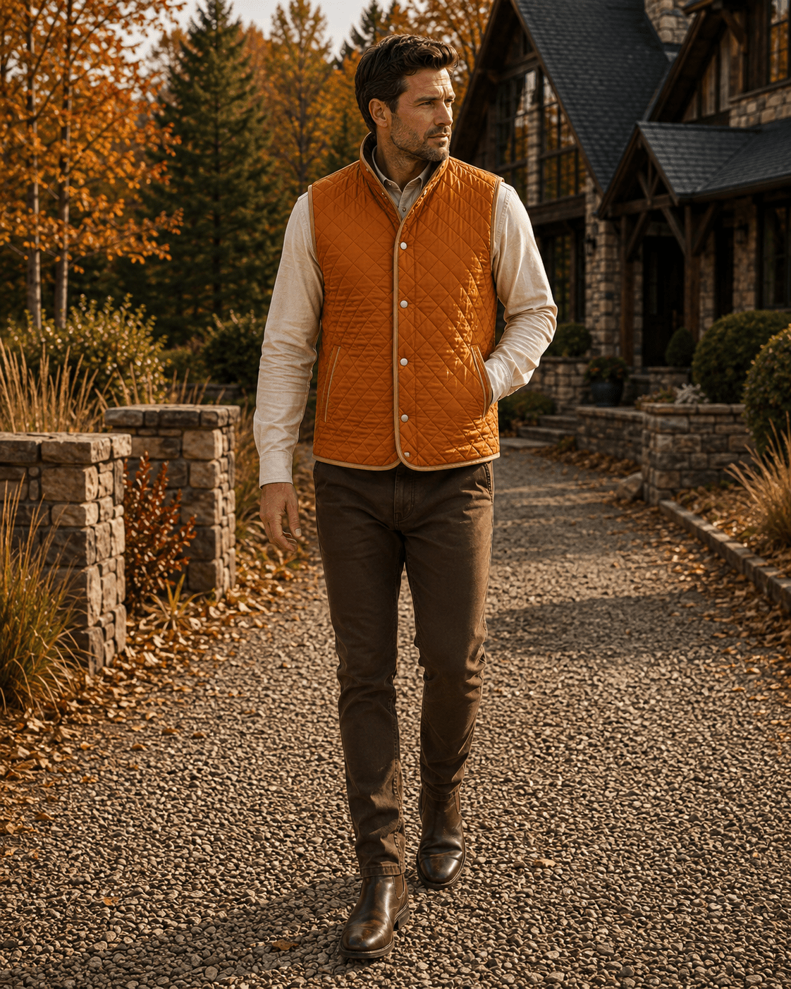 Upland Quilted Field Vest - F/X Fusion - Vest - #color_Saddle
