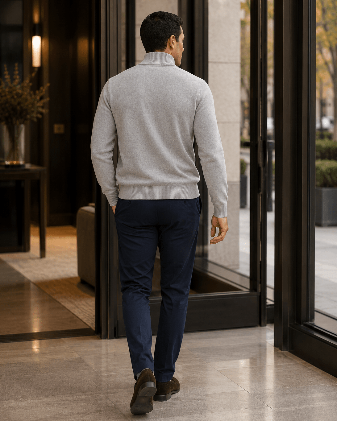 Textured Quarter-Zip Sweater - F/X Fusion - Quarter-Zip Sweater - #color_Silver