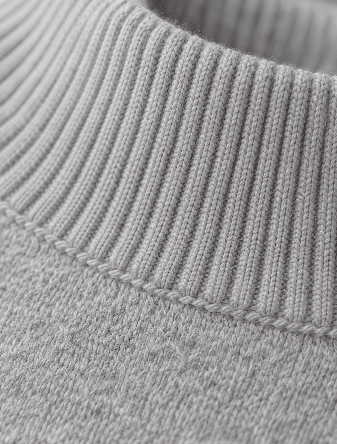 Cotton-Blend Mock Neck Sweater - F/X Fusion - Mock Neck Sweater - #color_Silver Heather