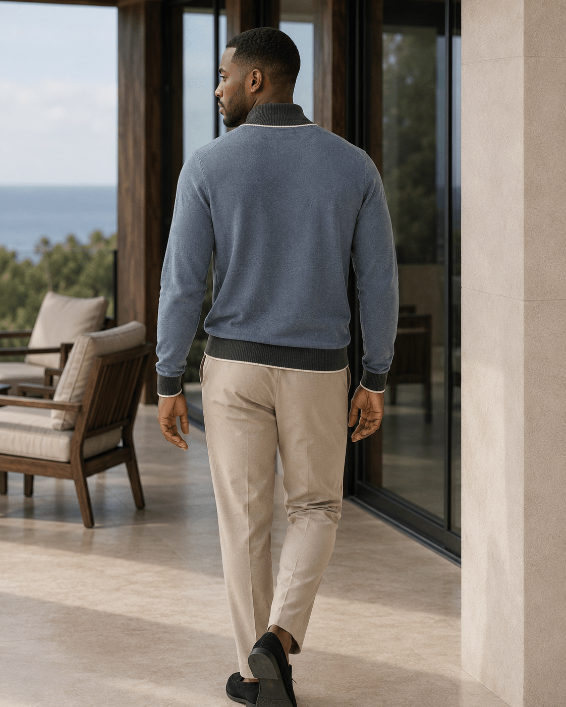 Birdseye Quarter-Zip Sweater - F/X Fusion - Quarter-Zip Sweater - #color_Slate