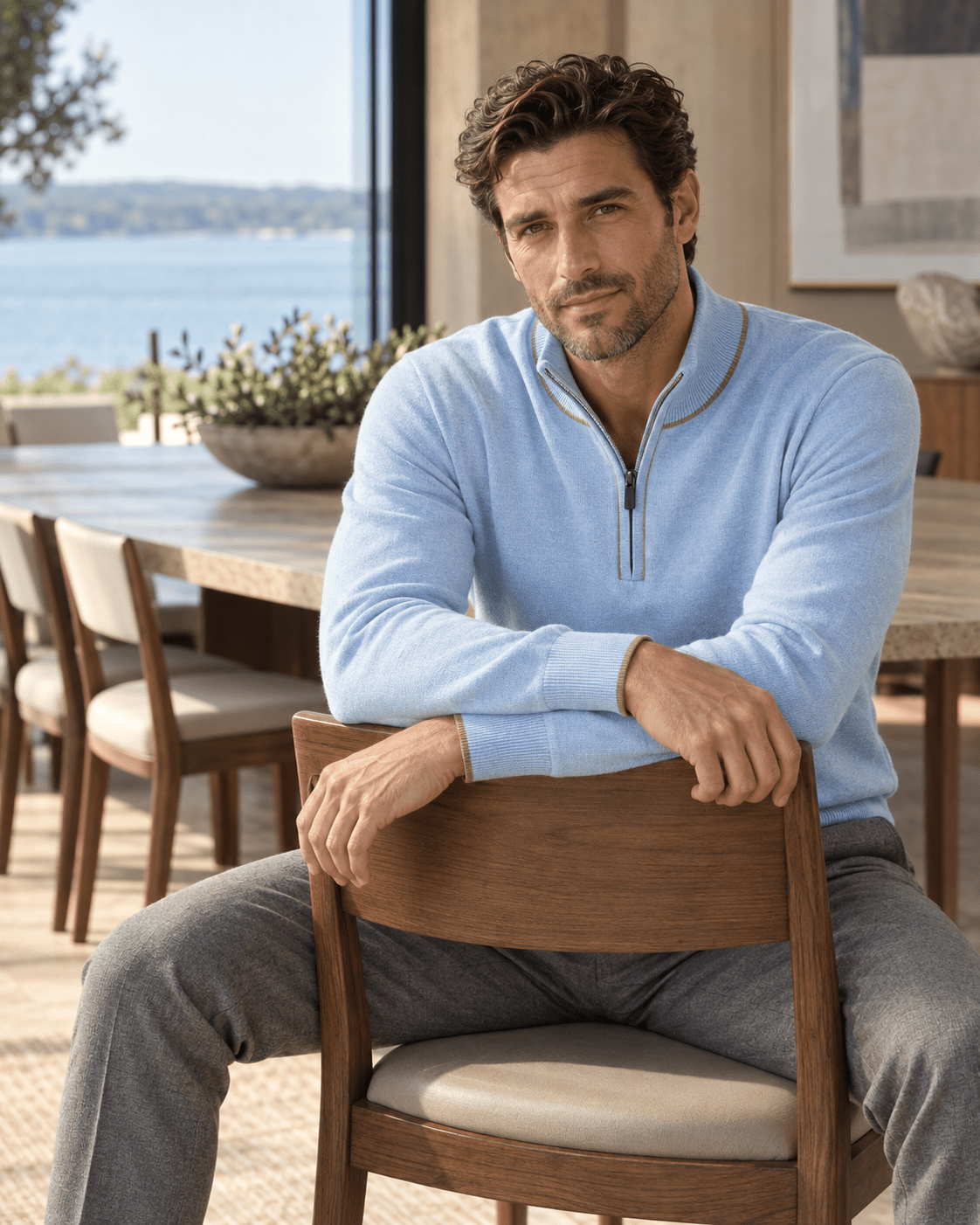 Birdseye Quarter-Zip Sweater - F/X Fusion - Quarter-Zip Sweater - #color_Summer Song