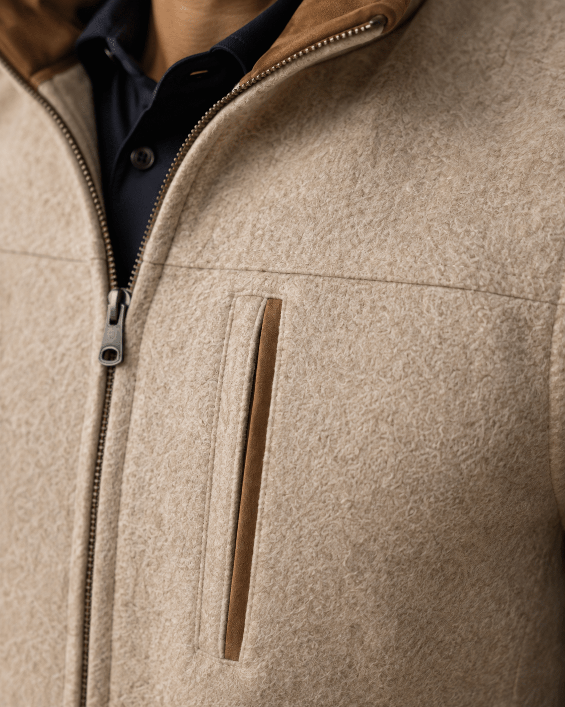 Melton Melange Full-Zip Vest - F/X Fusion - Full-Zip Vest - #color_Tan