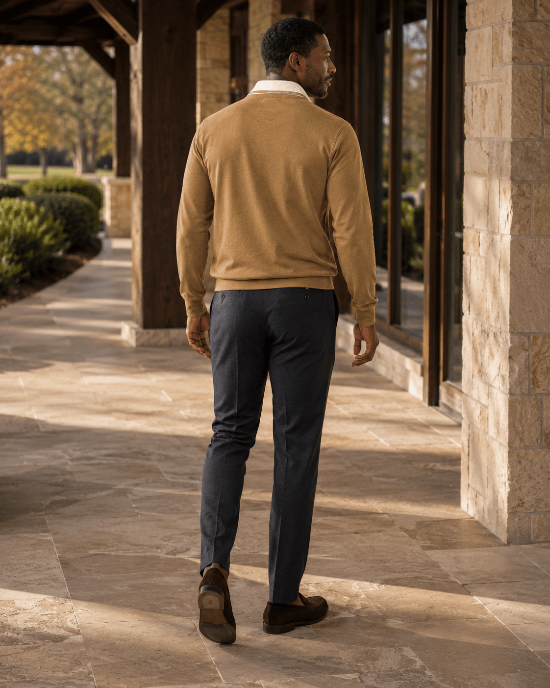 Reversible Quarter-Zip Sweater - F/X Fusion - Quarter-Zip Sweater - #color_Tan