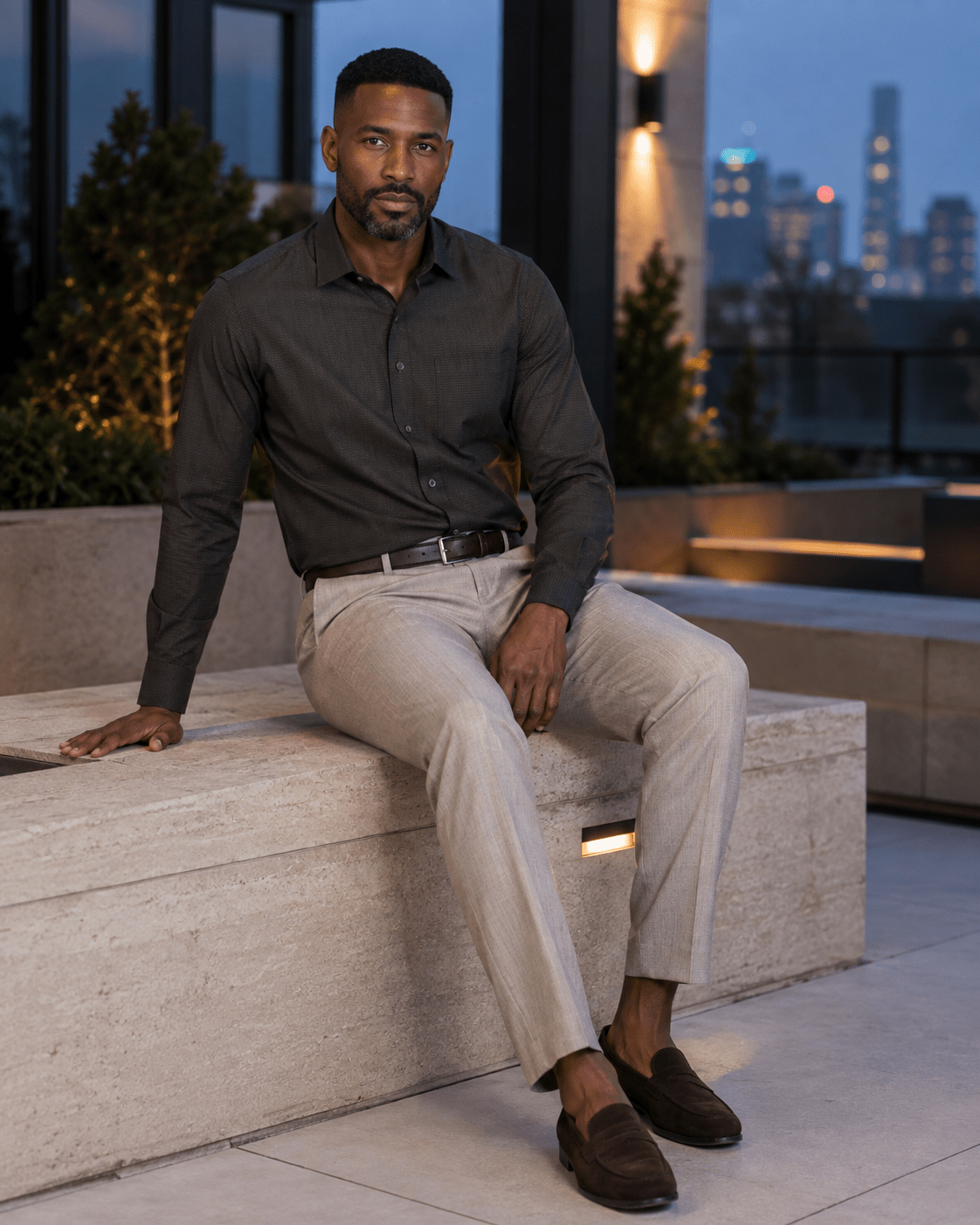 Underbutton Dress Shirt - F/X Fusion - Underbutton Dress shirt - #color_Taupe