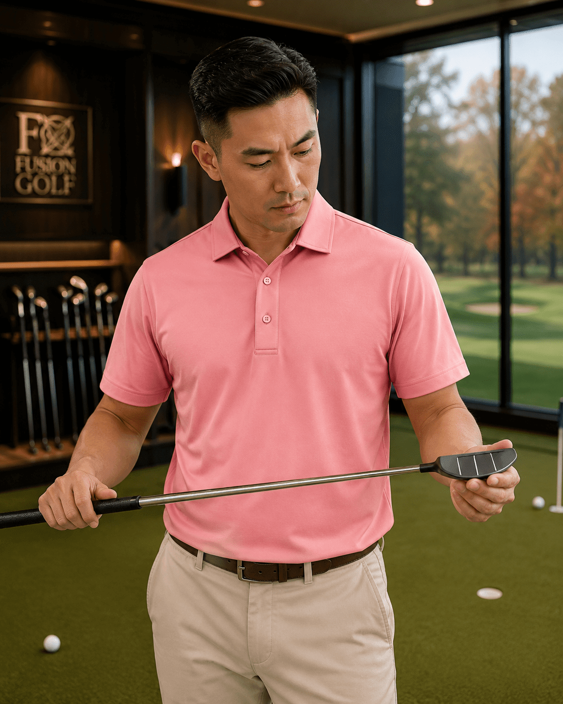 Solid Performance Golf Polo - F/X Fusion - Golf Polo - #color_Salmon