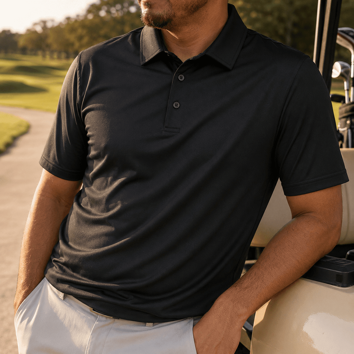 Solid Performance Golf Polo - F/X Fusion - Golf Polo - #color_Black