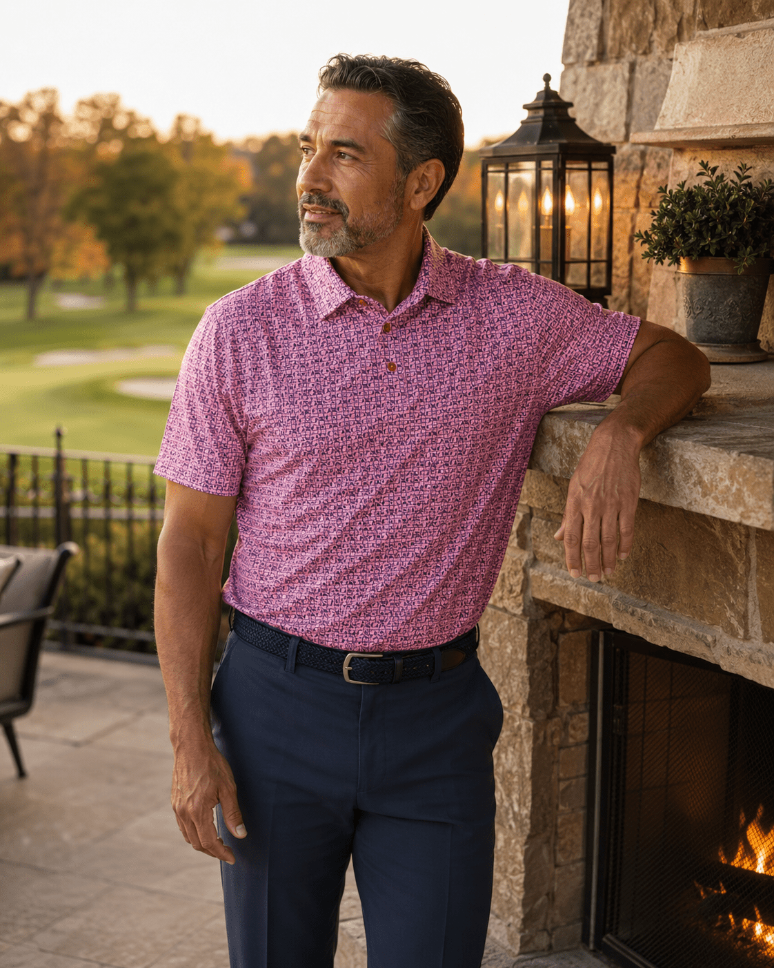 Tic Tac Toe Performance Golf Polo - F/X Fusion - Golf Polo - #color_Coral